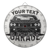 Personalisiert NAME Classic Muscle Garage Retro Dartscheibe (vorne)