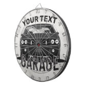 Personalisiert NAME Classic Muscle Garage Retro Dartscheibe (Vorderseite rechts)