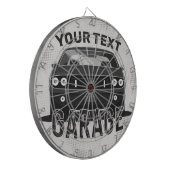 Personalisiert NAME Classic Muscle Garage Retro Dartscheibe (Vorderseite Links)