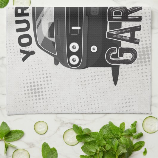 Personalisiert NAME Classic Muscle Garage Retro Geschirrtuch (Gefaltet)