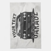 Personalisiert NAME Classic Muscle Garage Retro Geschirrtuch (Vertikal)