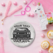 Personalisiert NAME Classic Muscle Garage Retro Pappteller (Party)