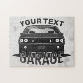 Personalisiert NAME Classic Muscle Garage Retro Puzzle (Horizontal)