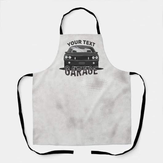 Personalisiert NAME Classic Muscle Garage Retro Schürze (Vorderseite)