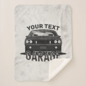Personalisiert NAME Classic Muscle Garage Retro Sherpadecke (Vorderseite)