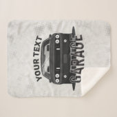 Personalisiert NAME Classic Muscle Garage Retro Sherpadecke (Vorderseite (Horizontal))
