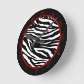 Personalisiert Name Clock Schwarz-weiß Zebra Print Runde Wanduhr (Winkel)