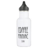 Personalisiert Name Coffee Maniac - Funny Edelstahlflasche (Rechts)