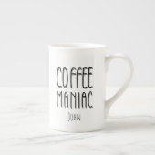 Personalisiert Name Coffee Maniac - Funny Porzellantasse (Rechts)