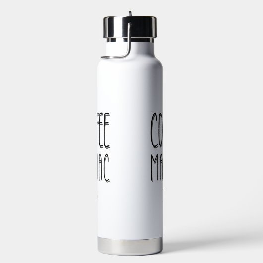 Personalisiert Name Coffee Maniac - Funny Trinkflasche (rechts)