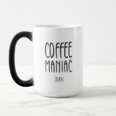 Personalisiert Name Coffee Maniac - Funny Verwandlungstasse (Links)