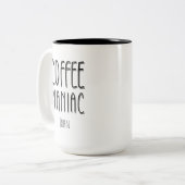 Personalisiert Name Coffee Maniac - Funny Zweifarbige Tasse (Vorderseite Links)