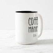 Personalisiert Name Coffee Maniac - Funny Zweifarbige Tasse (VorderseiteRechts)