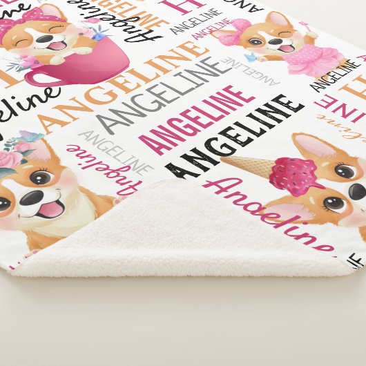 Personalisiert Name Collage Corgi Hunde Sherpadecke (3/4)