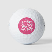 Personalisiert Name Comic Buch Rosa verloren Golfball (Vorderseite)