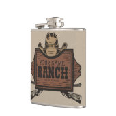 Personalisiert NAME Cowboy Guns Western Ranch Zeic Flachmann (Links)