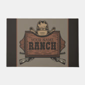 Personalisiert NAME Cowboy Guns Western Ranch Zeic Fußmatte (Vorderseite)
