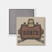 Personalisiert NAME Cowboy Guns Western Ranch Zeic Magnet (Vorderseite/Rückseite)