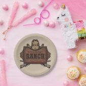 Personalisiert NAME Cowboy Guns Western Ranch Zeic Pappteller (Party)