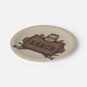 Personalisiert NAME Cowboy Guns Western Ranch Zeic Pappteller (Schrägansicht)