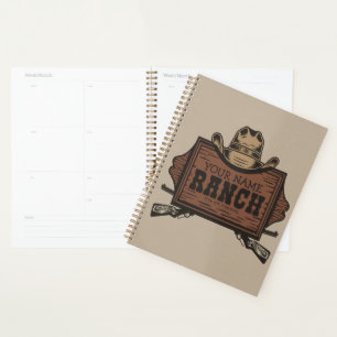 Personalisiert NAME Cowboy Guns Western Ranch Zeic Planer