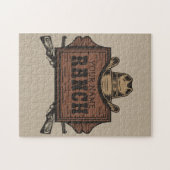 Personalisiert NAME Cowboy Guns Western Ranch Zeic Puzzle (Horizontal)