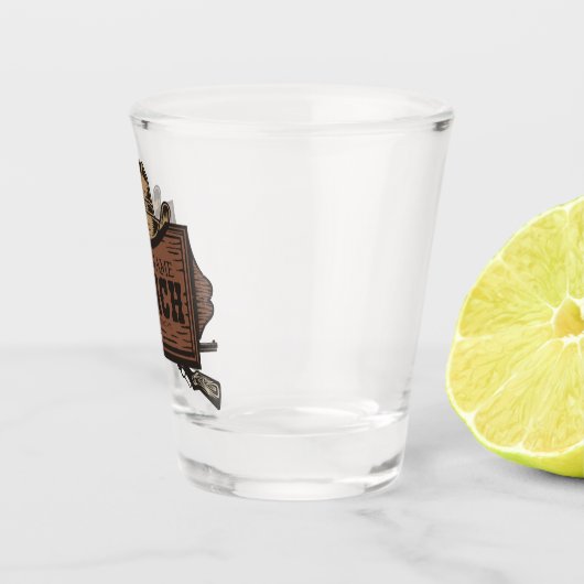 Personalisiert NAME Cowboy Guns Western Ranch Zeic Schnapsglas (Rechts)