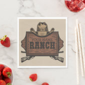 Personalisiert NAME Cowboy Guns Western Ranch Zeic Serviette (Beispiel)