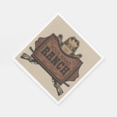 Personalisiert NAME Cowboy Guns Western Ranch Zeic Serviette (Ecke)