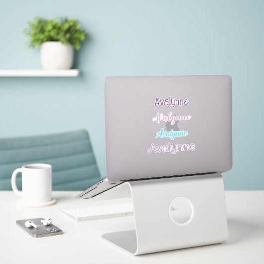 Personalisiert Name Decal Custom Times Vier Aufkle Aufkleber (Laptop auf Schreibtisch)