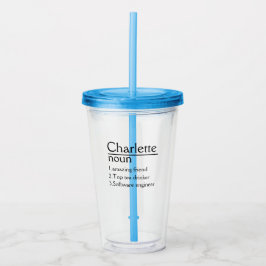 Personalisiert Name Definition Acrylic Tumbler Acryltrinkbecher