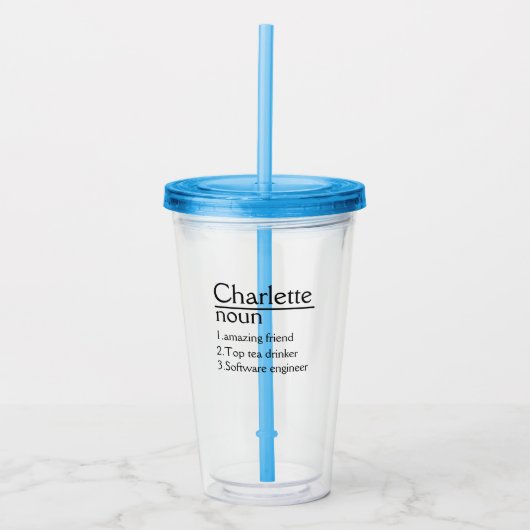 Personalisiert Name Definition Acrylic Tumbler Acryltrinkbecher (Vorderseite)