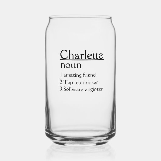 Personalisiert Name Definition Tumbler Dosenglas (Rückseite)