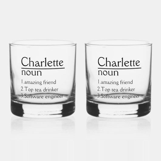 Personalisiert Name Definition Tumbler Whiskyglas (Rückseite)