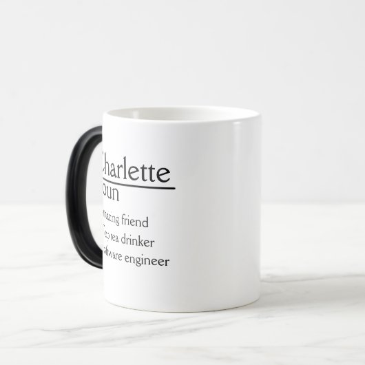 Personalisiert Name Definition weiße Tasse (Vorderseite Links)