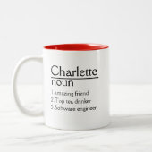 Personalisiert Name Definition weiße Tasse (Links)