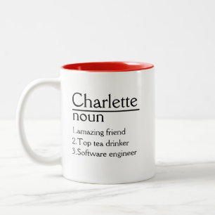 Personalisiert Name Definition weiße Tasse