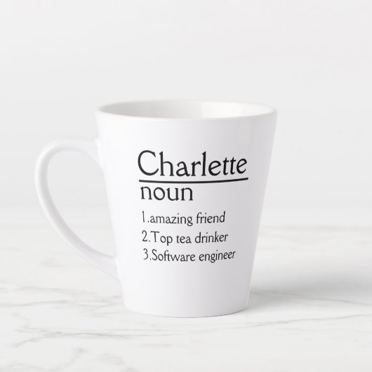 Personalisiert Name Definition weiße Tasse (Links)