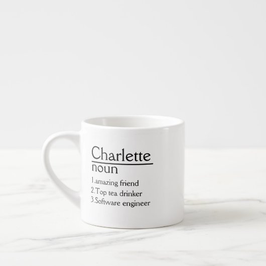 Personalisiert Name Definition weiße Tasse (Links)