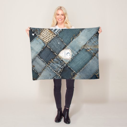 Personalisiert Name denim patcht blue jeans for Yo Fleecedecke (Beispiel)