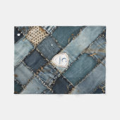 Personalisiert Name denim patcht blue jeans for Yo Fleecedecke (Vorderseite (Horizontal))