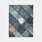 Personalisiert Name denim patcht blue jeans for Yo Fleecedecke (Vorderseite)