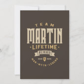 Personalisiert Name des Teams Martin Lifetime Einladung (Vorderseite)
