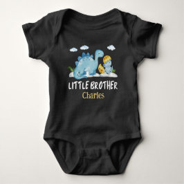 Personalisiert Name Dinosaur Little Brother Baby Strampler