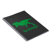 Personalisiert Name Dinosaurier-Notebook Notizblock (Rechte Seite)