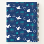 Personalisiert Name Dove Blue Menorah Hanukkah Notizblock (Rückseite)