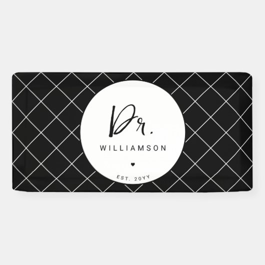 Personalisiert Name Dr. Minimalistisch Doctor Absc Banner (Horizontal)