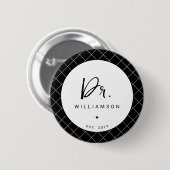 Personalisiert Name Dr. Minimalistisch Doctor Absc Button (Vorne & Hinten)