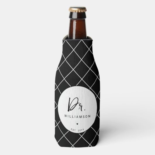 Personalisiert Name Dr. Minimalistisch Doctor Absc Flaschenkühler (Flaschenvorderseite)
