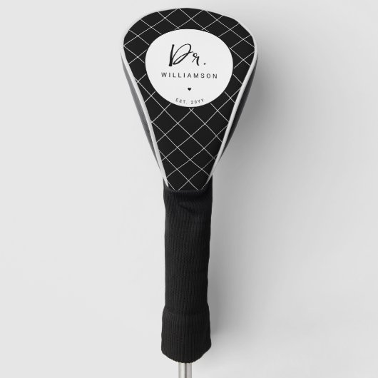 Personalisiert Name Dr. Minimalistisch Doctor Absc Golf Headcover (Vorderseite)
